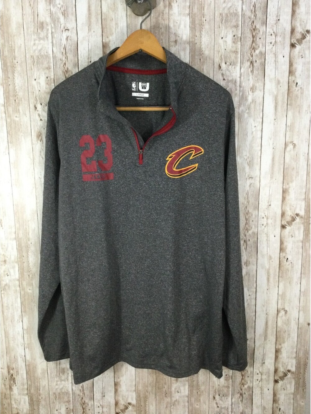 Cleveland Cavaliers Pullover Mens Large Lebron James 23 NBA 1/4 Zip Long Sleeve